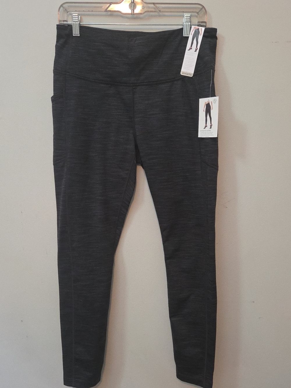 Mondetta Heathered Charcoal High-Waist Leggings Large Nwt
